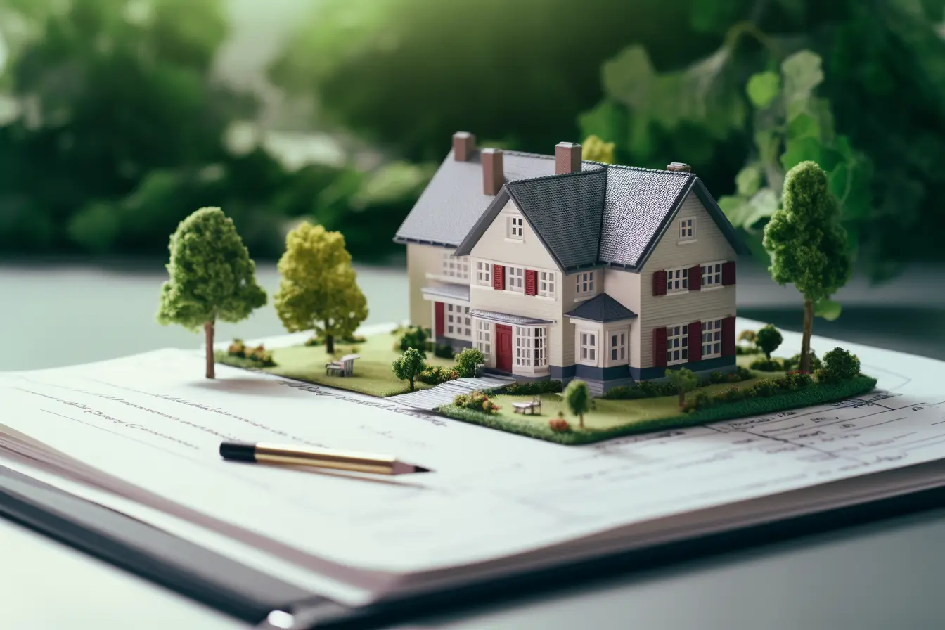 A model of a house on top of a book